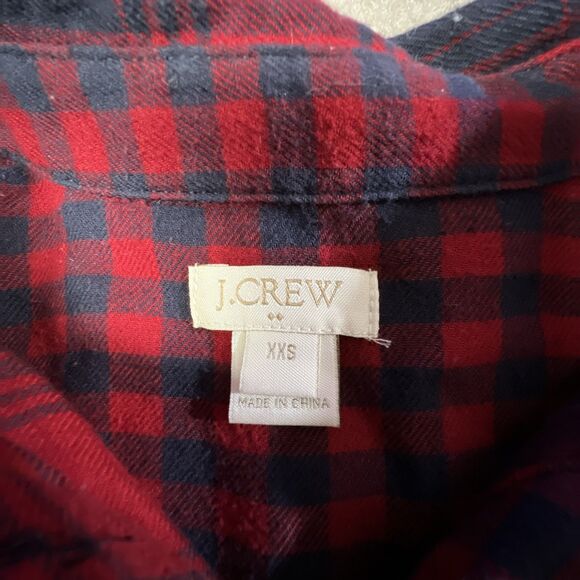 J.Crew Flannel Shirt Dress Buffalo‎ Plaid Long Sleeve Pockets XXS Lumberjack - Picture 2 of 7